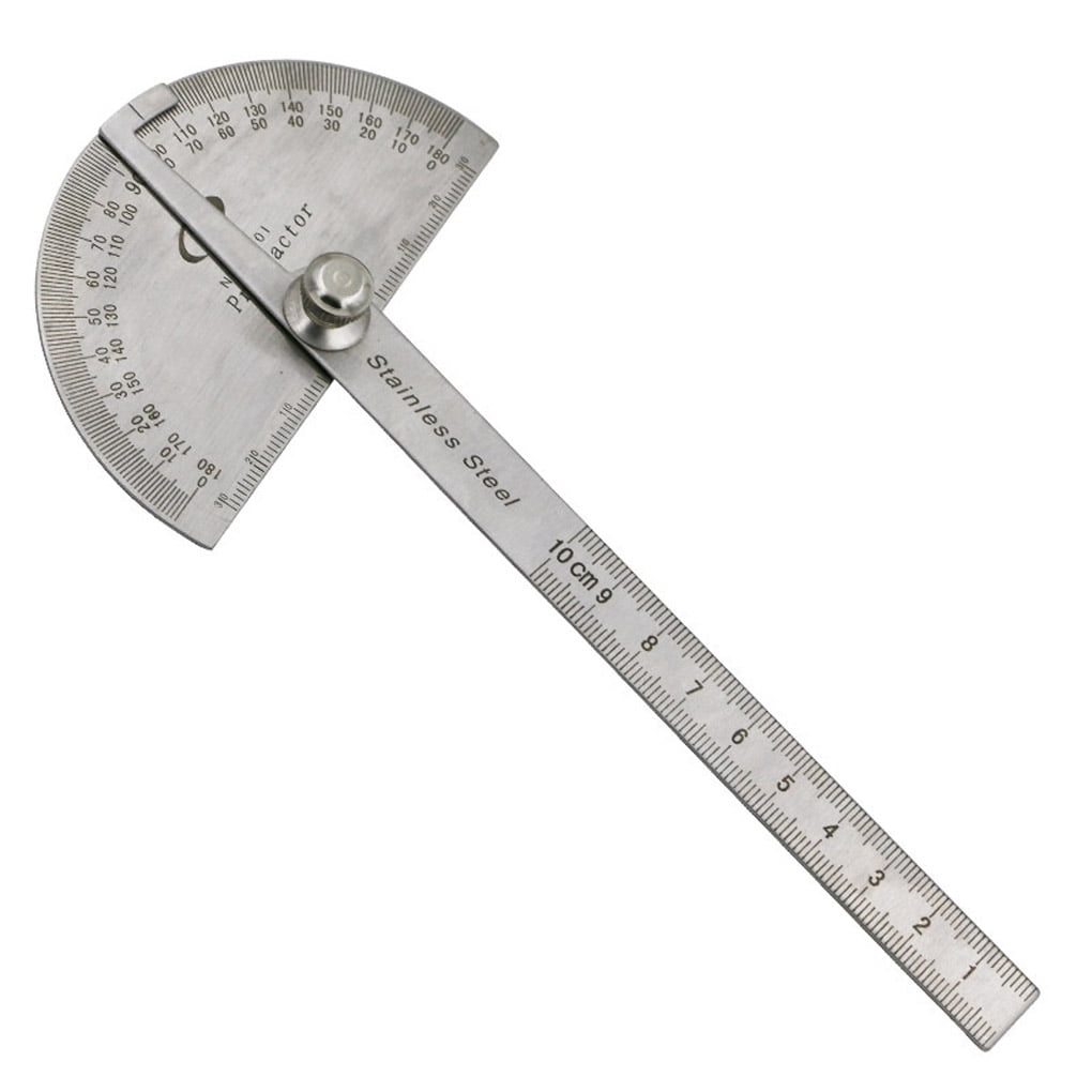 1X Multipruposes Stainless Steel Angle Protractor Ruler Degree Measuring Tool 