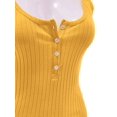thumbnail image 3 of Women Ribbed Spagehtti Strap Camisole Crop Vest Tank Top With Buttons, 3 of 4