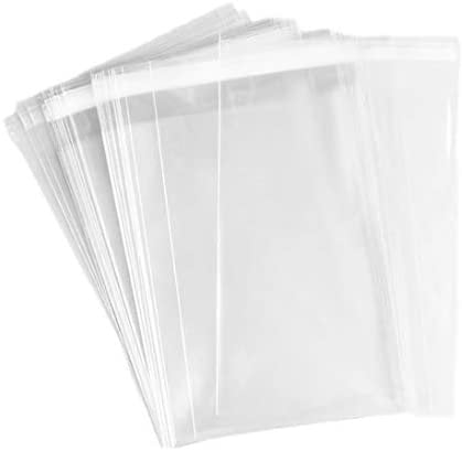 T-SHIRT PACKING GARMENT CLEAR CELLOPHANE PLASTIC BAGS SELF SEAL ADHESIVE TAPE 