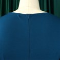 thumbnail image 6 of AURA Plus Size High Waist Pencil Midi Dress Round Neck 3 4 Sleeve Ruched Solid Color Zip Back, 6 of 10