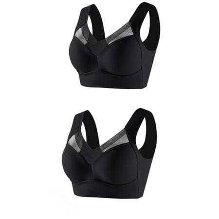 OJSFQUFP Wonder Bras for Women Black 2Pc Women s Large Strapless Lace Tank Top Underwear Thin Side Fold Side Gather Comfortable Pretty Bra L