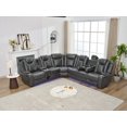 thumbnail image 3 of Power Reclining Sectional Sofa with Built-in Speakers & LED Strip Lighting - Modern Grey Fabric for Home Theater & Entertainment Comfort, 3 of 9