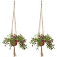 thumbnail image 3 of Ludlz 2 Pack 35.43 Inches Plant Hanger Flower Pot Plant Holder for Indoor Outdoor Decorations, Large, 4 Legs, 3 of 8