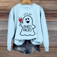thumbnail image 2 of De Sudadera con capucha de fantasma de Halloween para mujer, Let's Get Sheet Faced, divertida sudadera con gráfico de vino, rosa, 2 of 4