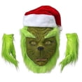 thumbnail image 4 of Disfraz de Grinch, disfraz de Navidad, disfraz de Papá Noel para adultos, conjunto + máscara, 4 of 4