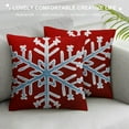 thumbnail image 3 of Qinduosi Pieces Christmas Throw Pillow Cover Xmas Pillow Case Sofa Cushion Cover for Christmas Home Decoration (Traditional Color) White, 3 of 5