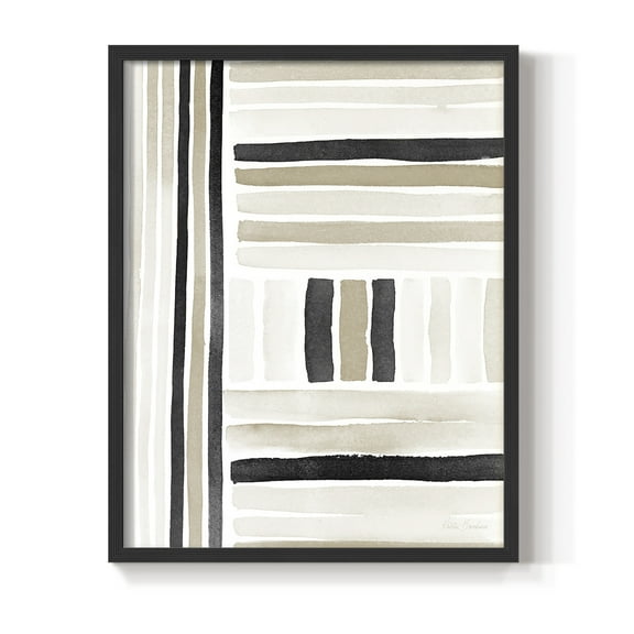 Neutral Lines II in Black Solid Wood 8 x 10 Framed Print