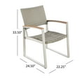 thumbnail image 2 of GDF Studio Augusta Outdoor Aluminum Dining Chairs with Faux Wood Accents, Set of 4, Silver, Gray, Natural Brown, Wicker, 2 of 7