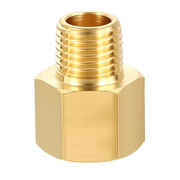 Uxcell 1 Pack Brass Pipe Fittings, M16*1.5 FeMale to 1/4" Male NPT Brass Pipe Extension Connectors, Reducing Adapters for Air, Oil, LP