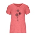 thumbnail image 3 of Oalirro Women's Tops, Tees & Blouses Women Blouses and Tops Fashion Fashion Women's Summer V-Neck Short Sleeve Print Casual T-shirt Blouse Pink, 3 of 4