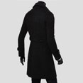thumbnail image 5 of MSJUHEG Mens Jacket Mens Winter Coats Round Neckline Long Sleeve Winter Men Slim Stylish Trench Coat Double Breasted Long Jacket Trenchcoat Women'S Black 3Xl, 5 of 9