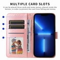 thumbnail image 4 of Dteck Cases Compatible with Samsung Galaxy A53 5G Wallet Case Card Holder Flip Cover Embossed Clover Flower PU Leather Magnetic Folio Kickstand with Wrist Strap, Rosegold, 4 of 7
