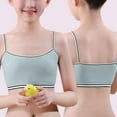 thumbnail image 6 of Girls Bras Kids Toddler Girls Solid Bra Lightweight Seamless Crop Top Sports Training Bra Camisole Style Breathable Soft Girls Sports Bras Blue 9 Years-12 Years, 6 of 6