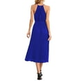 thumbnail image 4 of Blotona Women Dresses Sleeveless Off Shoulder Hanging Neck Pleated Solid Color Casual Club Party Summer Dresses, 4 of 9