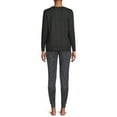thumbnail image 3 of Jaclyn Women's Long Sleeve Waffle Top and Jogger Sleep Set, 2-Piece, 3 of 5