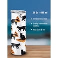 thumbnail image 4 of WIRESTER 20oz Stainless Steel Tumbler with Plastic Straw for Coffee, Tea, Shake, Smoothie, Wine, Water, Hot Cold Drink - Black Cat Love Pizza, 4 of 6