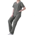 thumbnail image 2 of Hanen Scrubs for Women Set Modern V Neck Scrub Top & Cargo Pants Nursing Scrubs with 6 Pockets, 2 of 6