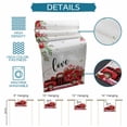 thumbnail image 6 of Valentine's Day Table Runner - 72 Inch Long Red Truck Roses Leaves Love Romantic Cotton and Linen Blended Dress Scarves Farmhouse Table Runner for Kitchen Dining, Coffee Table, 13" x 72", 6 of 8