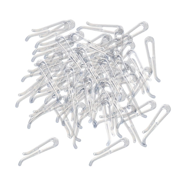 veasfak 200 Pieces Shirt Clip Transparent Alligator Clips, Reusable Clothes Pegs Clothes Flat Toothless 38mm