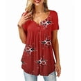thumbnail image 5 of Womens Summer Floral V Neck Blouses Loose Baggy Tops Tunic T Shirts Plus Size, 5 of 5