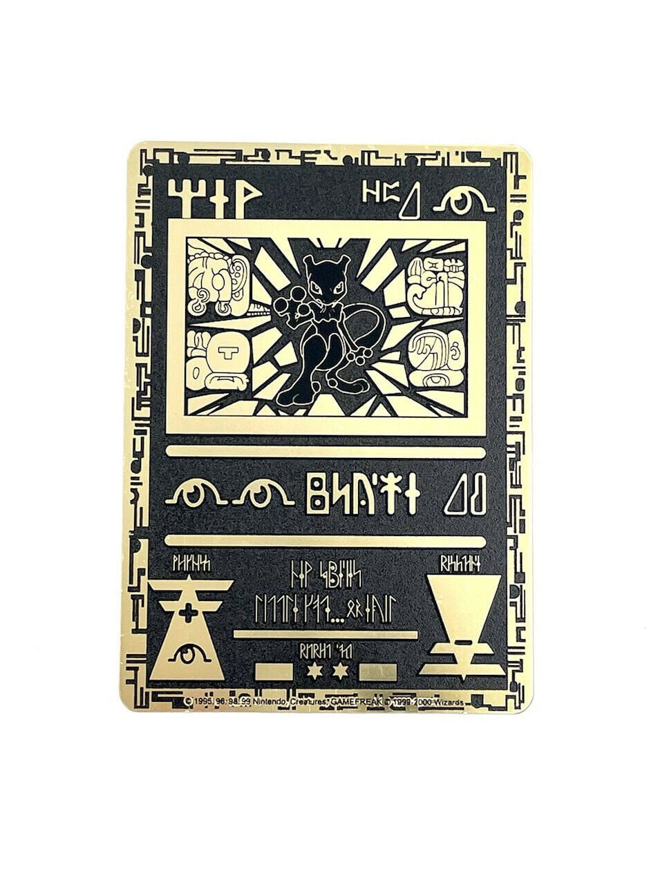 Ancient Mew Pokemon Fan Made Black Metal Card 