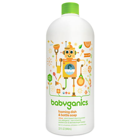 Babyganics Foaming Dish & Bottle Soap Refill, Citrus, 32 Fl