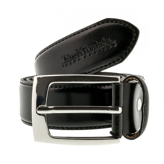 Renato Balestra W150 NERO Black Smooth Adjustable Leather Mens Belt-Size:38 for mens