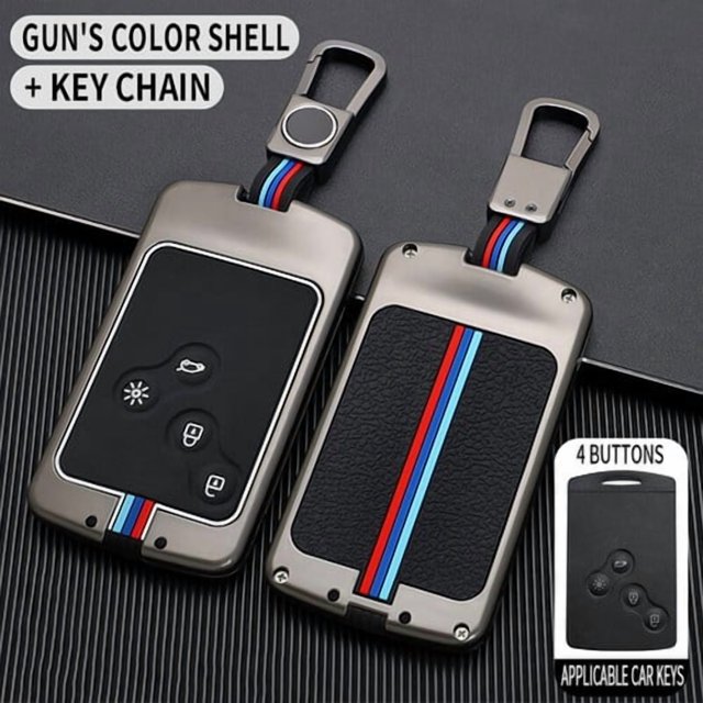 Car Key Fob Cover Case Protector Zinc Alloy Remote Key Fob Case Shell Card Cover For Renault Megane Clio Duster