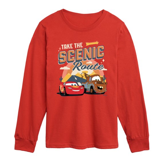 Cars - Take The Scenic Route - Toddler Boys Long Sleeve Graphic T-Shirt