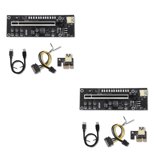 Bearachild Tarjeta de vídeo LED PCI-E, tarjetas gráficas de expansión, 8 condensadores de estado sólido, extensor de 6 pines y 4 pines, Type1 NO1