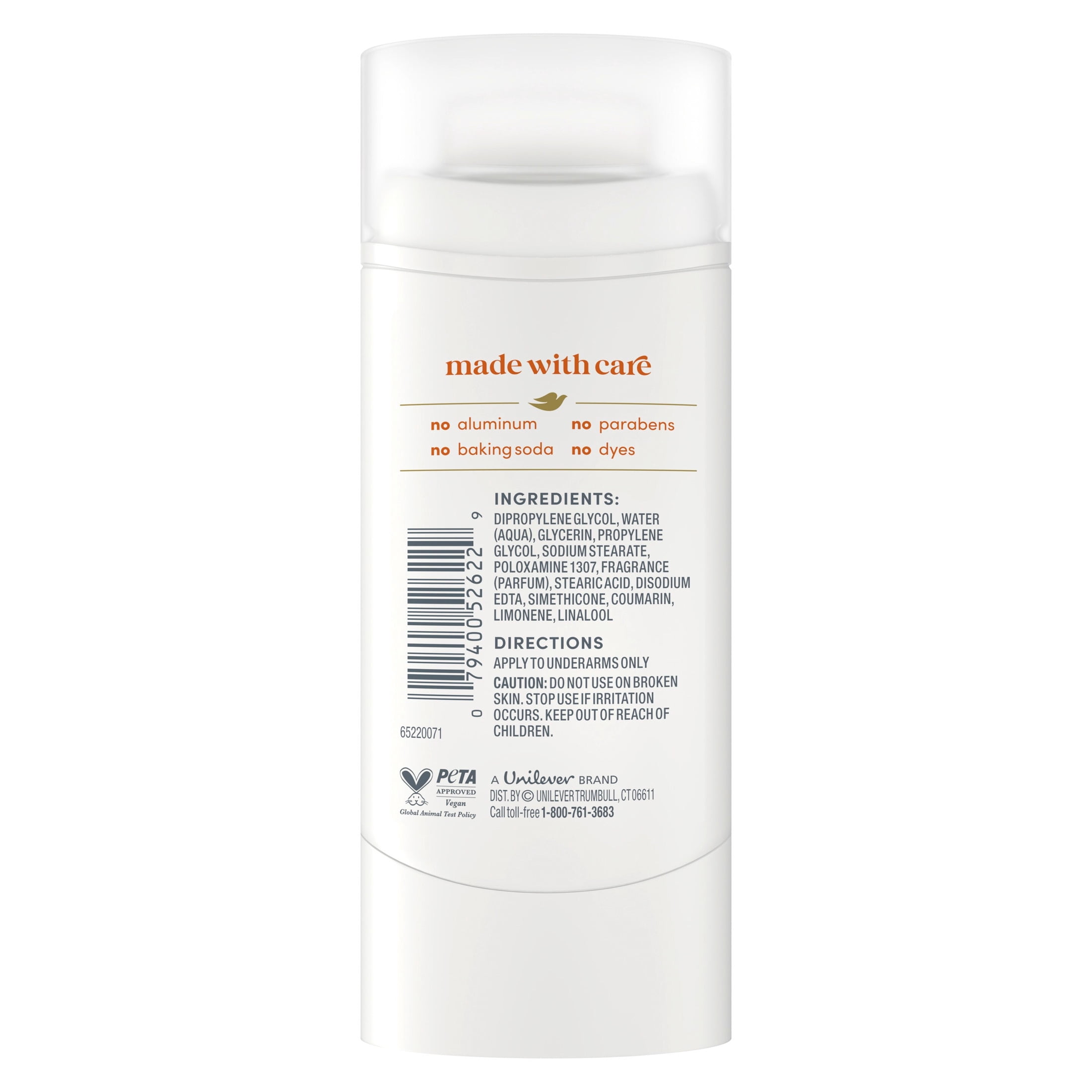 Dove Deodorant Stick for 72 Hour Odor Protection Sparkling Vanilla Aluminum Free, 2.4 oz