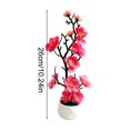 thumbnail image 3 of Potted Silk Fake Flowers Tabletop Decor, Small Artificial Plants Indoor with Adjustable Branches&Ceramic Pot for Tea Living Room Study Desk Home Decor, 3 of 6