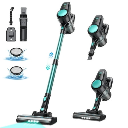 YOMA Cordless Vacuum Cleaner, Ultra-Lightweight Stick Vacuum, 40mins Runtime, 6 in 1 Powerful Handheld Vacuum for Home Hard Floor Carpet Pet Hair