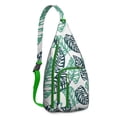 thumbnail image 1 of Hawaiian Print Sling Backpack - Colorful Monstera & Palm Leaf Design Crossbody Bag, Fashionable Multi-Functional Pack, 1 of 4