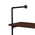 thumbnail image 3 of 3 Tier 12" Deep Industrial Wall-Mounted Iron Pipe Shelving Unit Pipe Bookshelf Storage Organizer With Board Rustic Black, 3 of 7