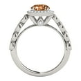 thumbnail image 3 of Mauli Jewels Engagement Rings for Women 1.25 Carat Halo Morganite And Diamond Bridal Set Prong-Setting 14k White Gold, 3 of 8