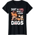 thumbnail image 2 of 100% Cotton Just A Girl Who Loves Dogs Cute Dog Lover Girls Kids T-Shirt, 2 of 5