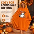 thumbnail image 5 of Halloween Pumpkin Oversized Wearable Blanket Hoodie Cozy Plush Lounger Robe, Cozy Warm Pullover Blanket for Adults Teens Movie Night Halloween Home Party Loungewear Gift, M, 5 of 7