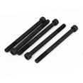 thumbnail image 1 of Tornillos de socket hexagonal de acero aleado 12.9 M10x130mm de Unique Bargains, tornillo parcialmente roscado negro, 5 piezas, 1 of 1