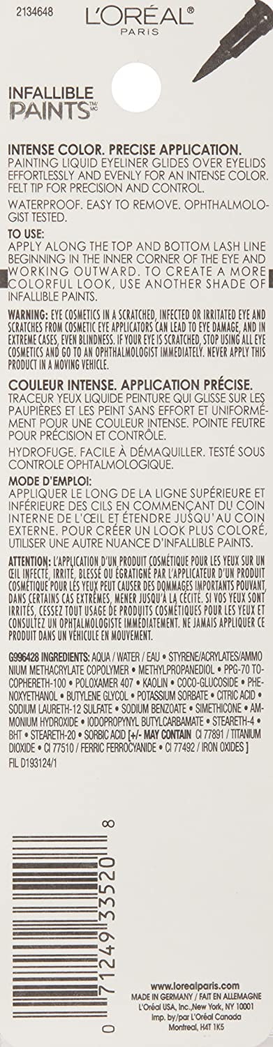 L'Oreal Paris Infallible Paints, Traceur pour les yeux, 1  mL