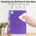thumbnail image 4 of Allytechgroup for iPad Pro 11 Inch Clear Case 2024 (M4), [Built-in Pencil Holder] Anti Yellowing Slim Lightweight Shockproof Protective Back Cover for iPad Pro 11 2024 Women Men, Purple, 4 of 7