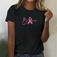thumbnail image 2 of Abomasnow Breast Cancer Shirts for Women Pink Ribbon Graphic Tee Cure Breast Cancer Awareness Tshirt Inspirational Short Sleeve Tops, 2 of 4