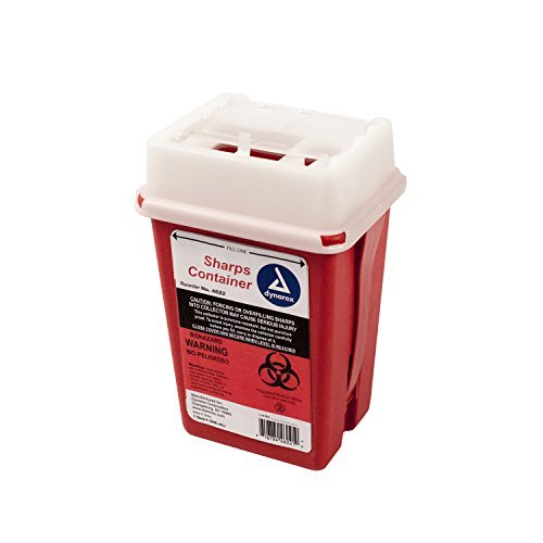 Dynarex Sharps Container Biohazard Phlebotomy Needle Disposable Puncture Resistant One