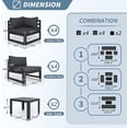 thumbnail image 4 of RADIATA 10 Pieces Large Outdoor Aluminum Furniture Set with Tables Patio Seating Conversation Set Grey Aluminum Modern Patio Sofa Sectional, 4 of 8