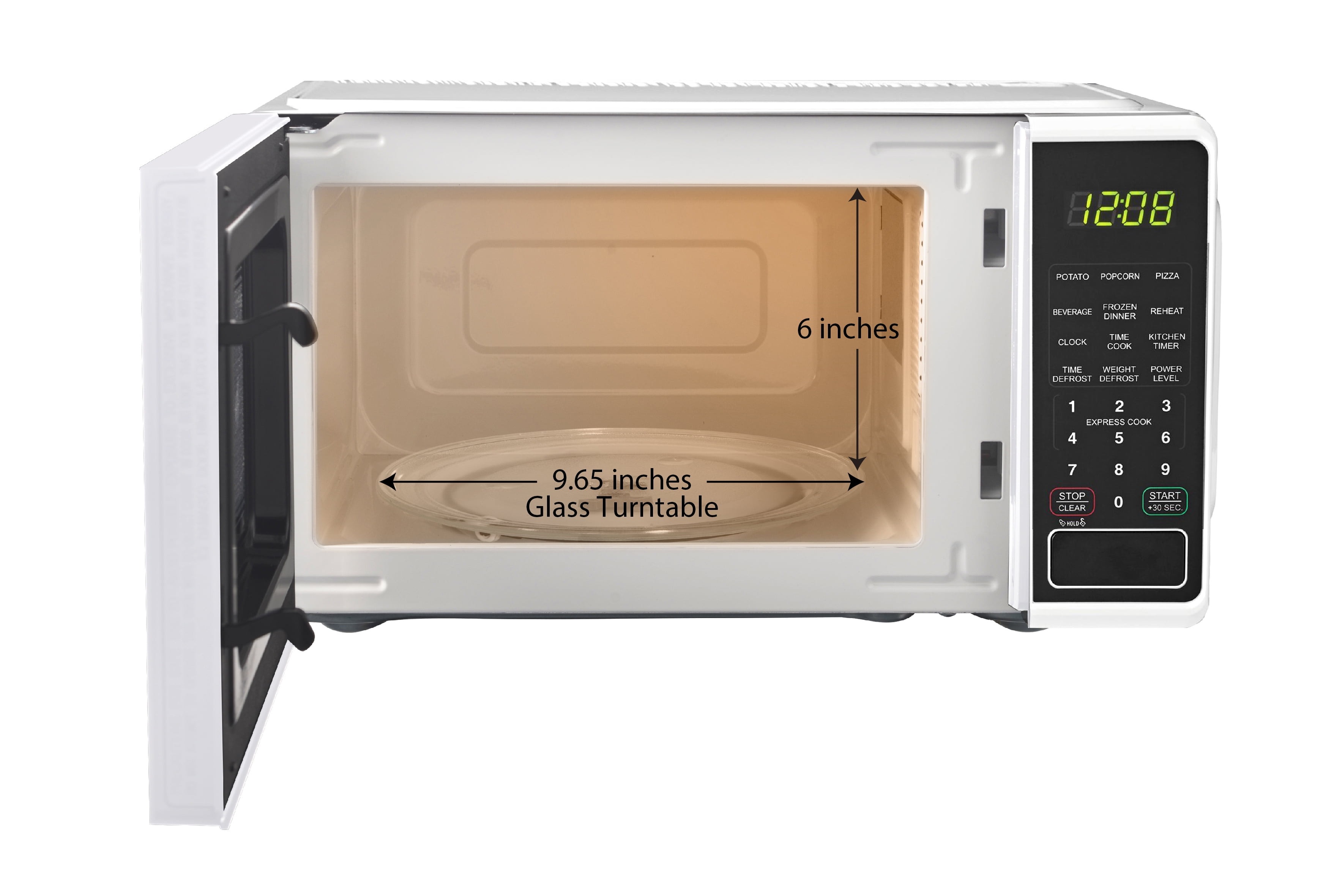 Mainstays 0.7 Cu ft Compact Countertop Microwave Oven, White - 1