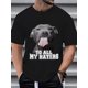 thumbnail image 1 of Camiseta con estampado de perro para hombre, informal, de manga corta y mezcla de algodón, cuello redondo, ideal para actividades al aire libre, para adultos, hombres, mujeres, adolescentes, jóvenes y, 1 of 6