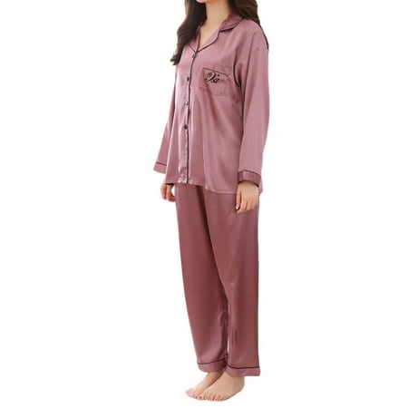 

Women S Sleepwear Women Ladies Casual Spring Pure Color Long-Sleeved Comfortable Home Pyjamas Set Womens Sleepwear Polyester Pink L