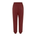thumbnail image 6 of Lixiuxyad High Waisted Pants Women's Solid Color Jogging Pants With Drawstring Red, 6 of 6