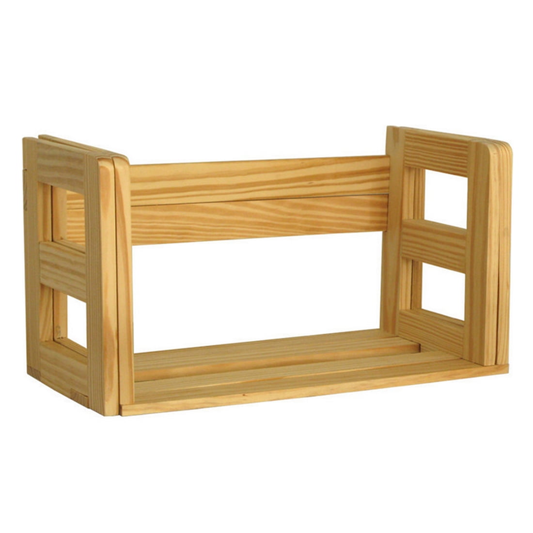 Extendable Natural Wooden Desk Bookrack Book Organizer Tabletop