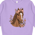 thumbnail image 3 of Inktastic Horse Girl Flowered Cute Toddler Sweatshirt, 3 of 4